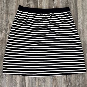 Talbots Petites Knit Short Striped Skirt Size XLp Navy & White